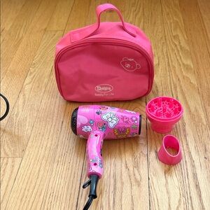 Deogra “Beauty for Life” Kids Compact Pink Hair Dryer Set with Bag